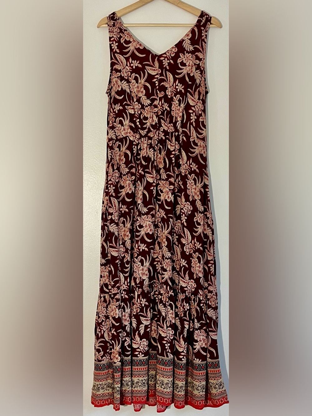 beachlunchlounge Floral Print Maxi Dress with Pockets size Medium Boho Summer - Picture 2 of 10
